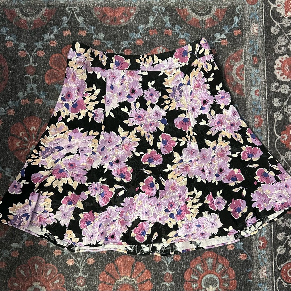 Sezane Mariata Black Floral Mini Skirt- Size 4
